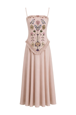 BLUSH BOTANICAL MIDI DRESS