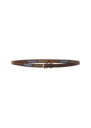 EMBROIDERED LEATHER BELT
